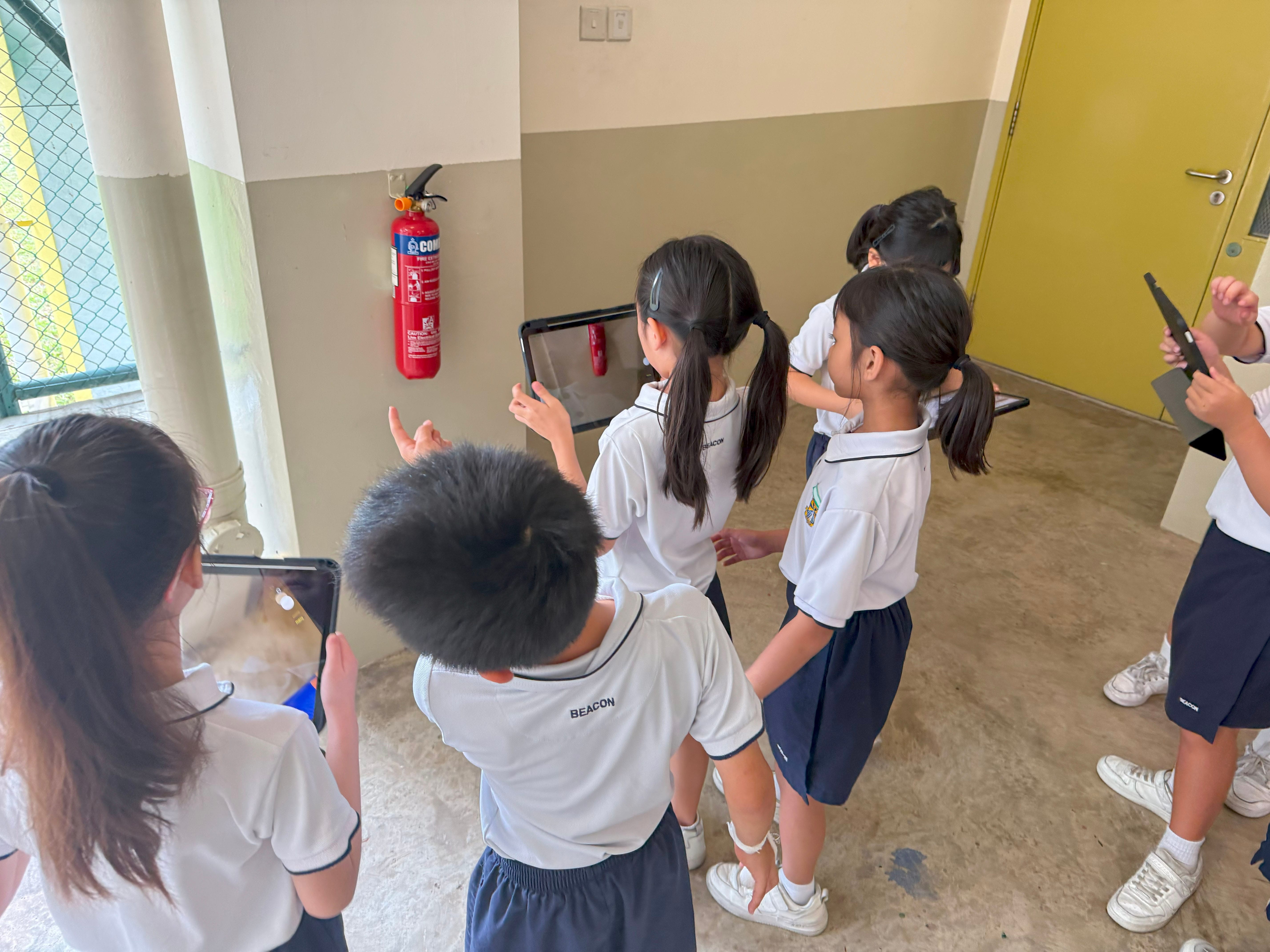 During FTGP, students went on a mission to locate first aid kits and fire extinguishers around the school, ensuring they know exactly where to turn in an emergency.